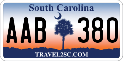 SC license plate AAB380