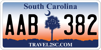 SC license plate AAB382