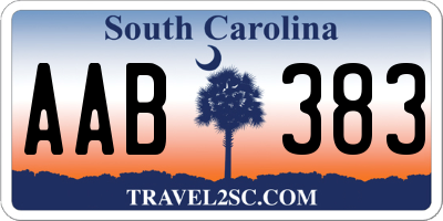 SC license plate AAB383