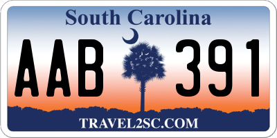 SC license plate AAB391
