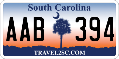 SC license plate AAB394