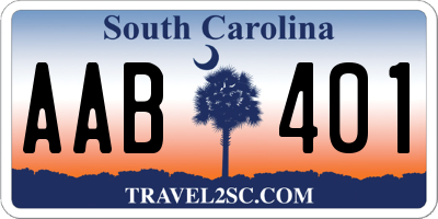 SC license plate AAB401