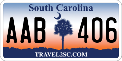 SC license plate AAB406