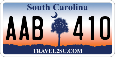 SC license plate AAB410