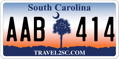 SC license plate AAB414