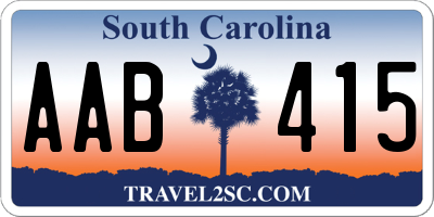 SC license plate AAB415