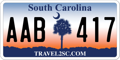 SC license plate AAB417