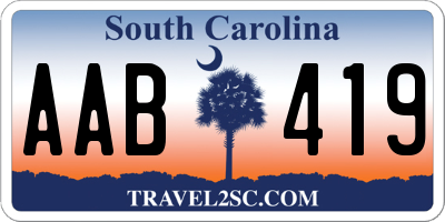 SC license plate AAB419