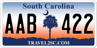 SC license plate AAB422