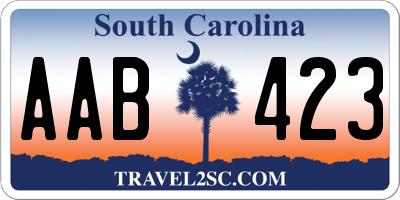SC license plate AAB423