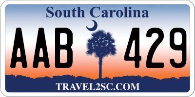 SC license plate AAB429