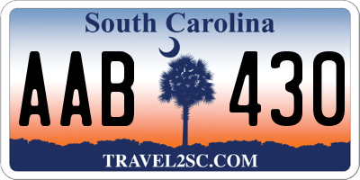 SC license plate AAB430