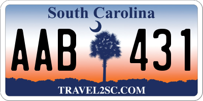 SC license plate AAB431