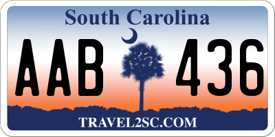 SC license plate AAB436