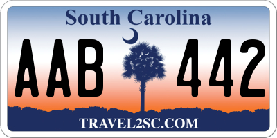 SC license plate AAB442