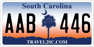 SC license plate AAB446