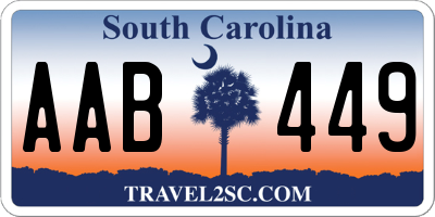 SC license plate AAB449