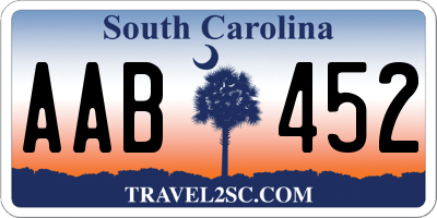 SC license plate AAB452