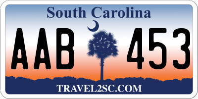 SC license plate AAB453