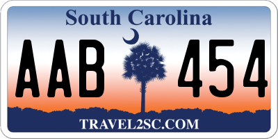 SC license plate AAB454