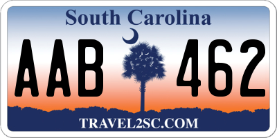 SC license plate AAB462