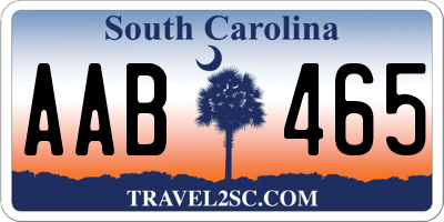 SC license plate AAB465