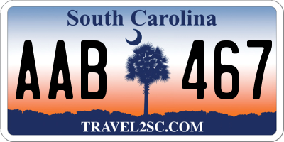 SC license plate AAB467