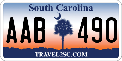 SC license plate AAB490