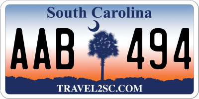 SC license plate AAB494