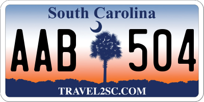 SC license plate AAB504