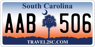 SC license plate AAB506