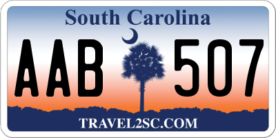 SC license plate AAB507