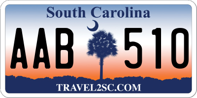 SC license plate AAB510