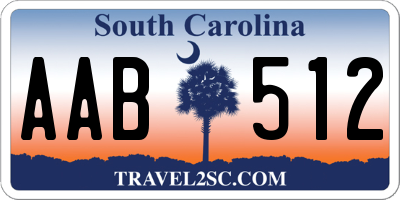 SC license plate AAB512