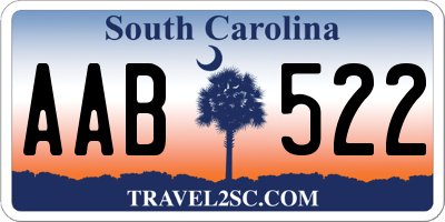 SC license plate AAB522