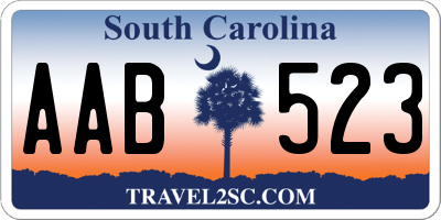 SC license plate AAB523