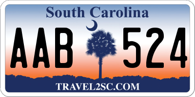 SC license plate AAB524