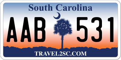 SC license plate AAB531