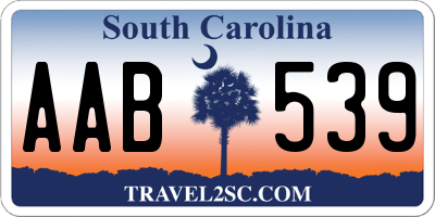 SC license plate AAB539