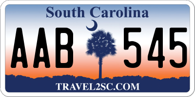 SC license plate AAB545