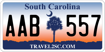 SC license plate AAB557