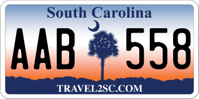 SC license plate AAB558