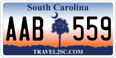 SC license plate AAB559