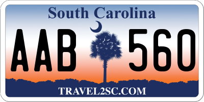 SC license plate AAB560