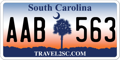 SC license plate AAB563