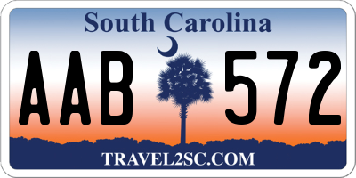 SC license plate AAB572