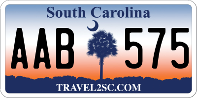 SC license plate AAB575