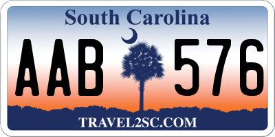 SC license plate AAB576