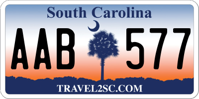 SC license plate AAB577