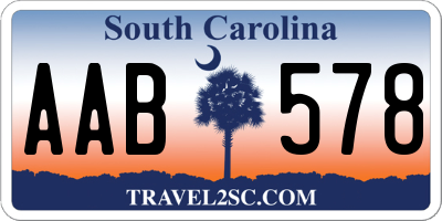 SC license plate AAB578